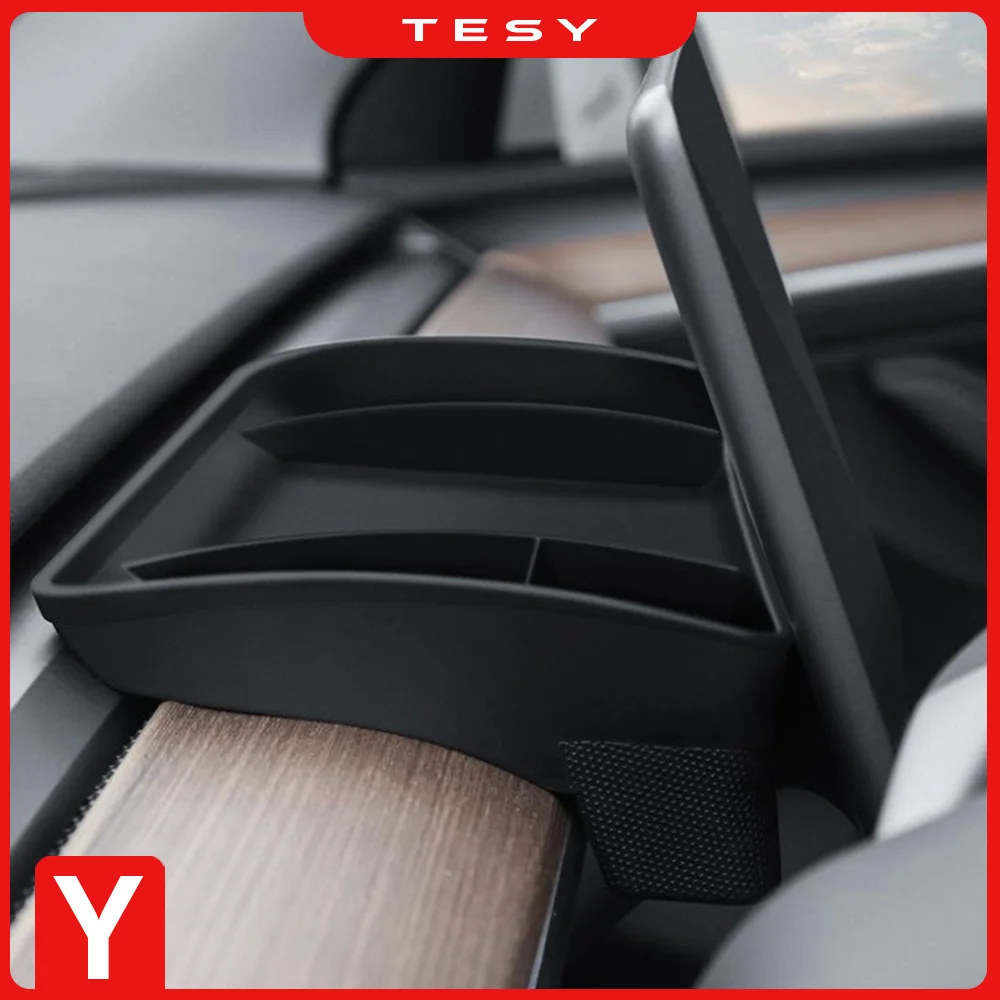 For Tesla Model Y 2020 2021 2022 2023 Upgrade Screen Rear Storage Box Magnetic Hidden Srorage Tray Tissue Box Accessories