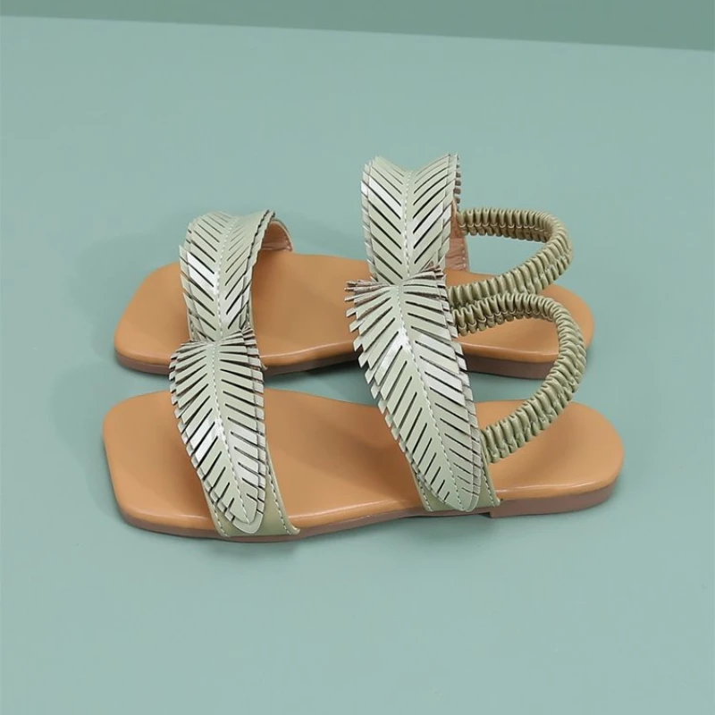 Sandales Romaines à Plumes pour Fille, Chaussures de Princesse à Semelle Souple, Minimalistes, Nouvelle Collection d'Été