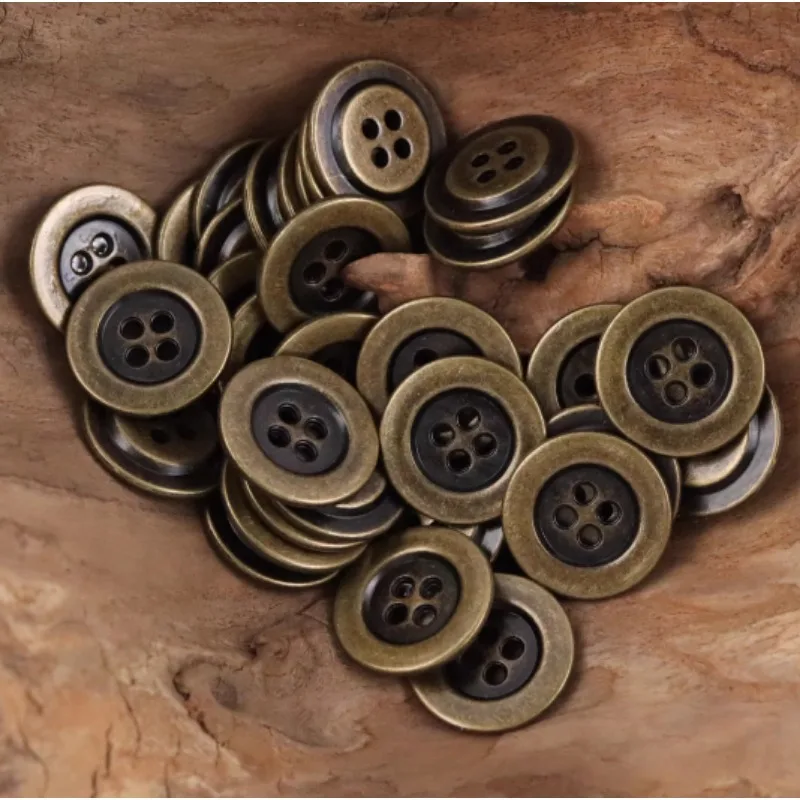 10 Pieces Vintage Style Metal Sewing Buttons in 12mm 15mm 20mm Antique Color 4 Hole Decorative Buttons for Clothing and Crafts view 2