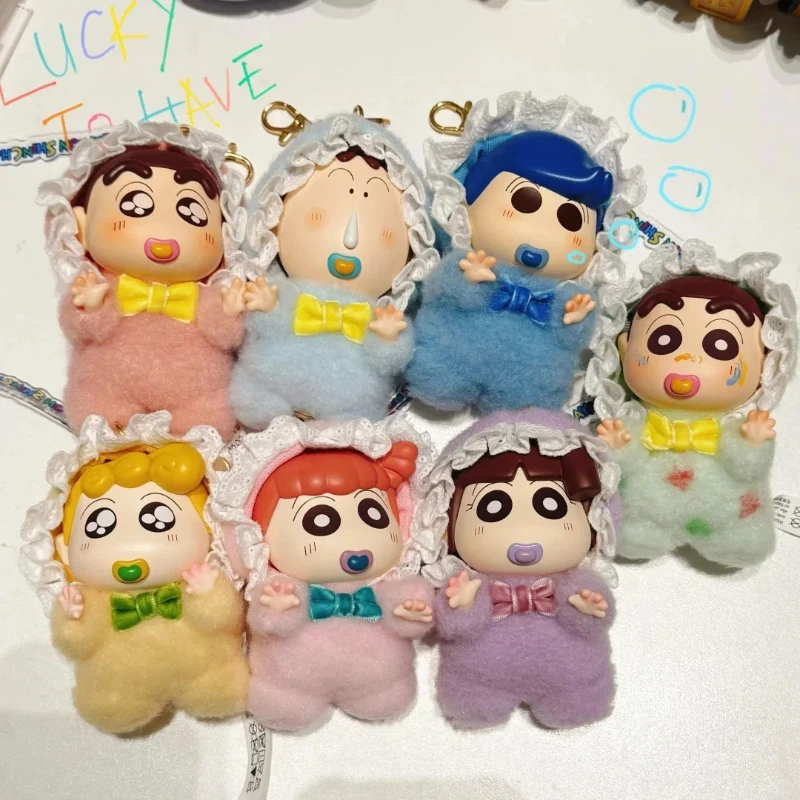 Crayon Shin-Chan Baby Serie Vinyl Plüsch Blind Box Niedliche Anime Charakter Puppe Desktop Trendy Ornament Cartoon Spielzeug Überraschung Geschenk