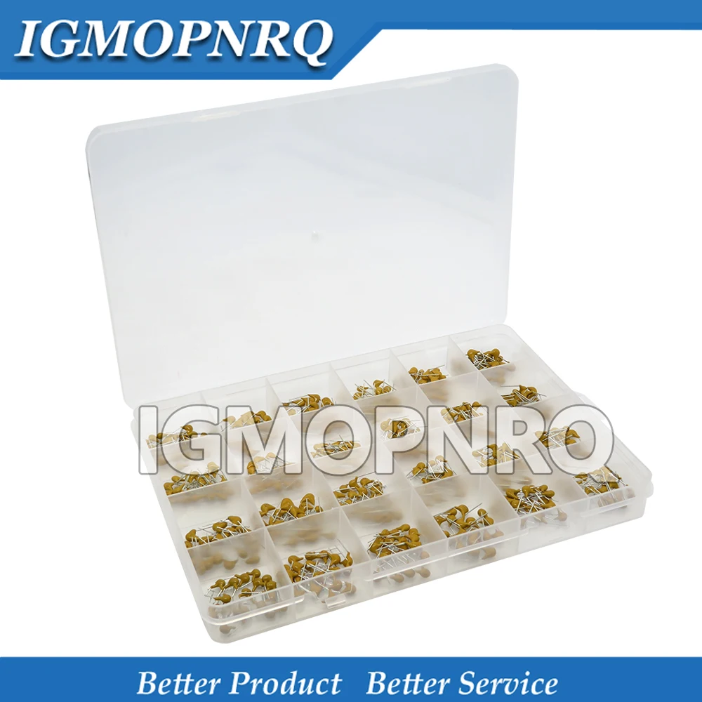 

480pcs/Set Monolithic Ceramic Capacitor assortment Kit 10pF-10uF Monolithic Capacitor 0.1uF 0.22uF 0.47uF 2.2uF 4.7uF Capacitor