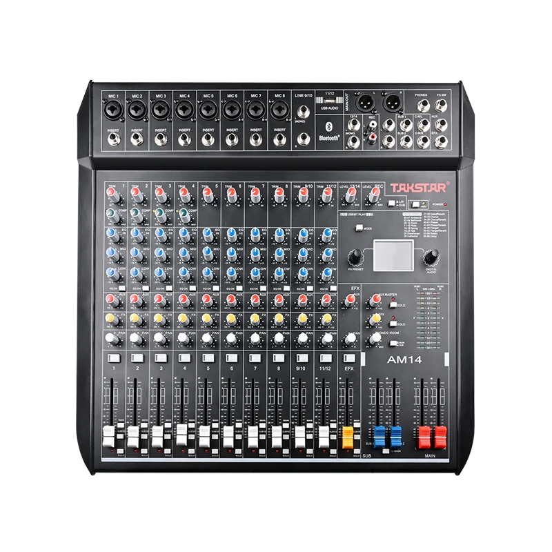 

For AM14 14-Channel Professional Digital Audio Mixer Console Built-in 99 Reverb Effect