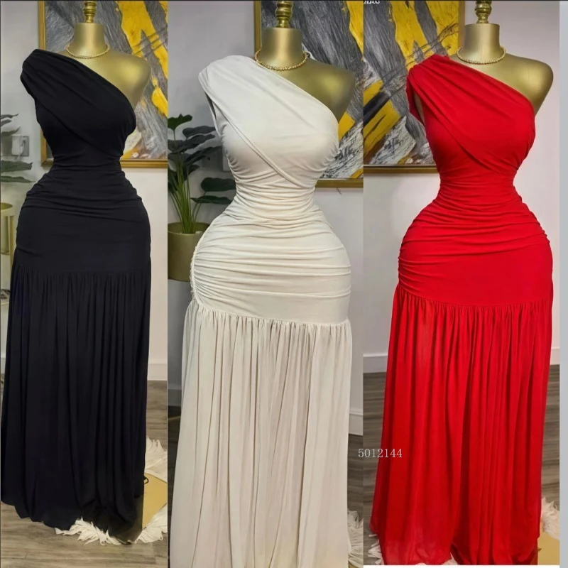 

Вечернее сексуальное клубное праздничное платье макси для женщин, элегантное длинное платье с косым вырезом и одним рукавом, с открытыми плечами и сетчатым разрезом, стильные