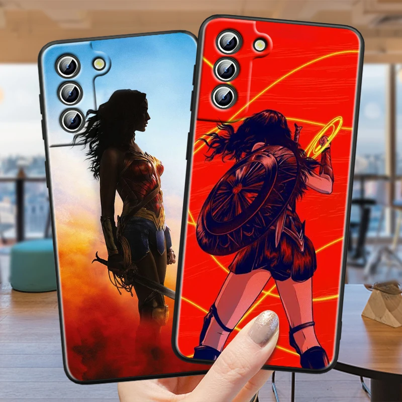 Movie Wonders Womans Hero For Samsung Galaxy S24 S23 S22 S21 S20 FE S10 S10E Plus Ultra Pro Lite 5G Black Back Phone Case