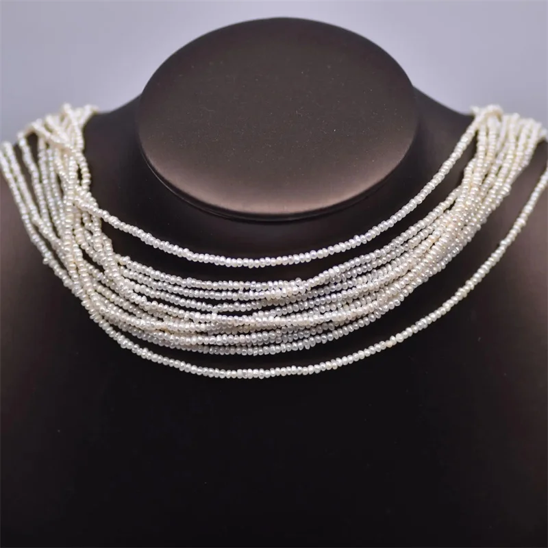 

Оптовая продажа, нить натурального жемчуга 1,5-12 мм, 2 А, белый цвет, культивированная пресноводная цепочка Zhuji, круглая жемчужная цепочка для ожерелья, ювелирных изделий