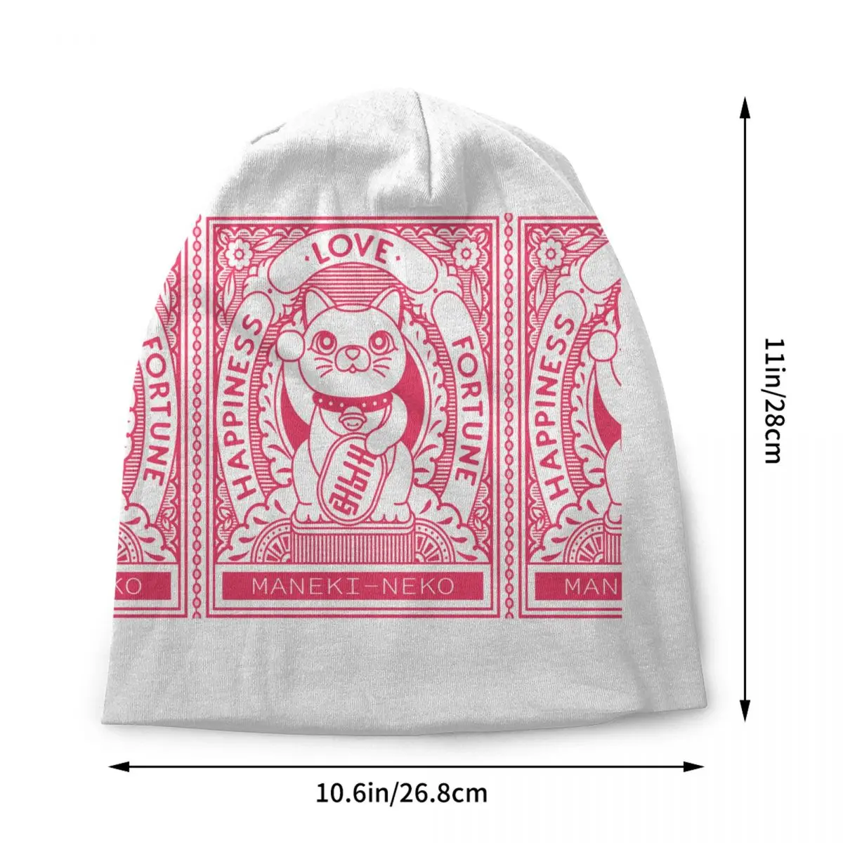مخصص Maneki Neko بونيه قبعة متماسكة قبعة الرجال النساء كول للجنسين محظوظ قطة الحظ شتاء دافئ Skullies Beanies قبعات