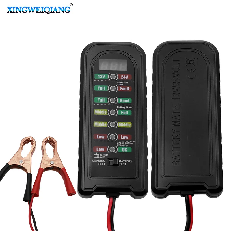 Portable 12V 24V Car Battery Tester Battery Testing Tool With LED Indicator Fault Analyzer Overload Test BT170 /  BT180