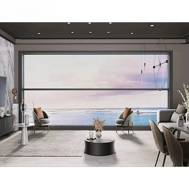 

Modern Automatic Window Aluminum Alloy Frame Fiberglass Screen Netting Vertical Roller Blind Folding Magnetic Villas