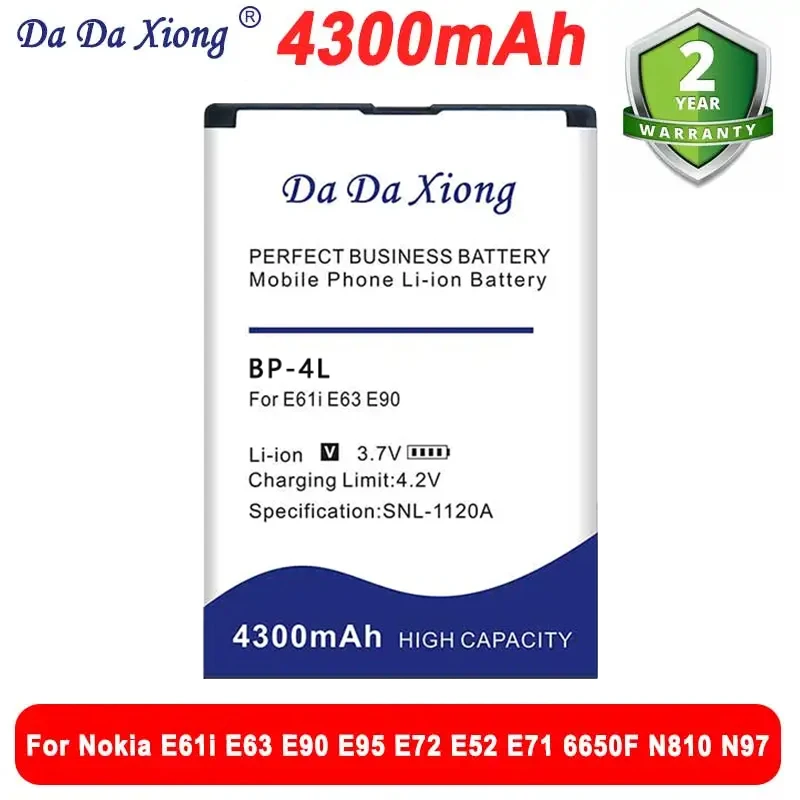 4300mAh BP-4L Bateria For Nokia E61i E63 E90 E95 E72 E52 E71 6650F N810 N97 Mobile Phone Battery in Stock