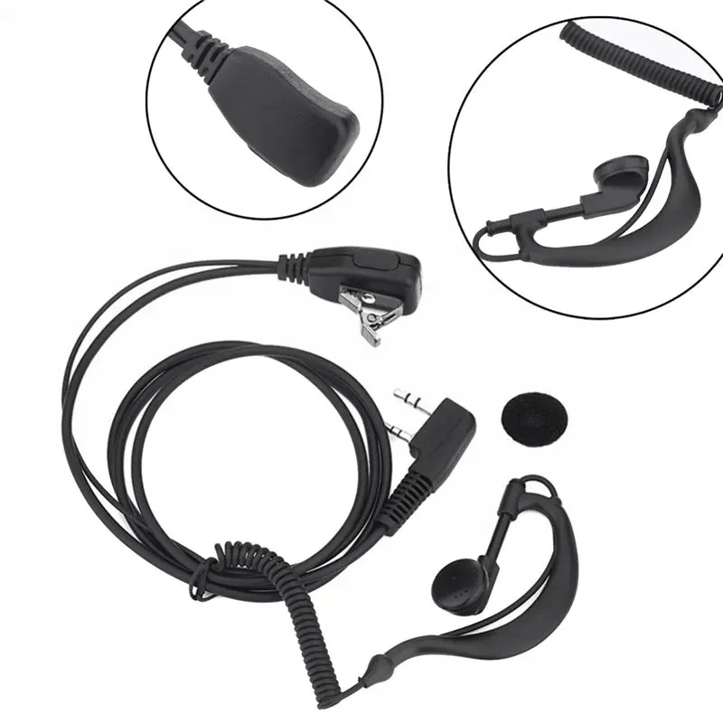 SWXF 3PCS 2 PIN Earpiece Headset PTT MIC Ear Hooks Walkie Talkie Earbud Earphone Earpiece for UV5R//HYT