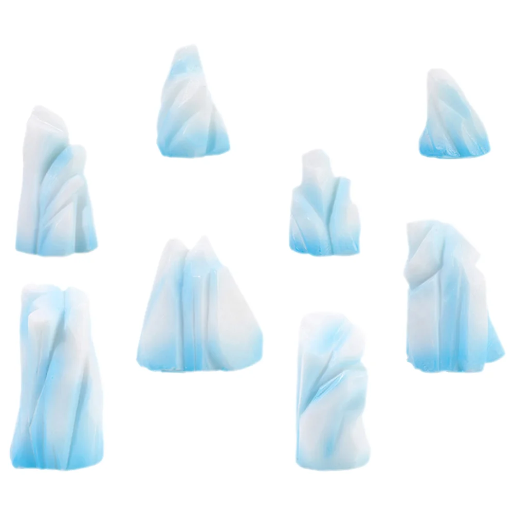 8 Pcs Iceberg Micro Landscape Mini Floeberg Decor Miniature Figurine Tiny Models