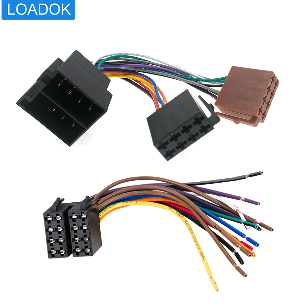 16 Pin Universal Car Radio Wire Harness Stereo Audio ISO Wiring Adapter Cable For Peugeot For Citroen For Audi for VW