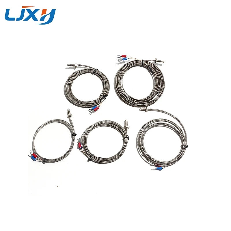 LJXH K/J/E Type Thread Screw M6*1.25/M8*1.25 Thermocouple Thermal Resistance 1m/2m/3m/4m/5m 0-800°C Temperature Sensor
