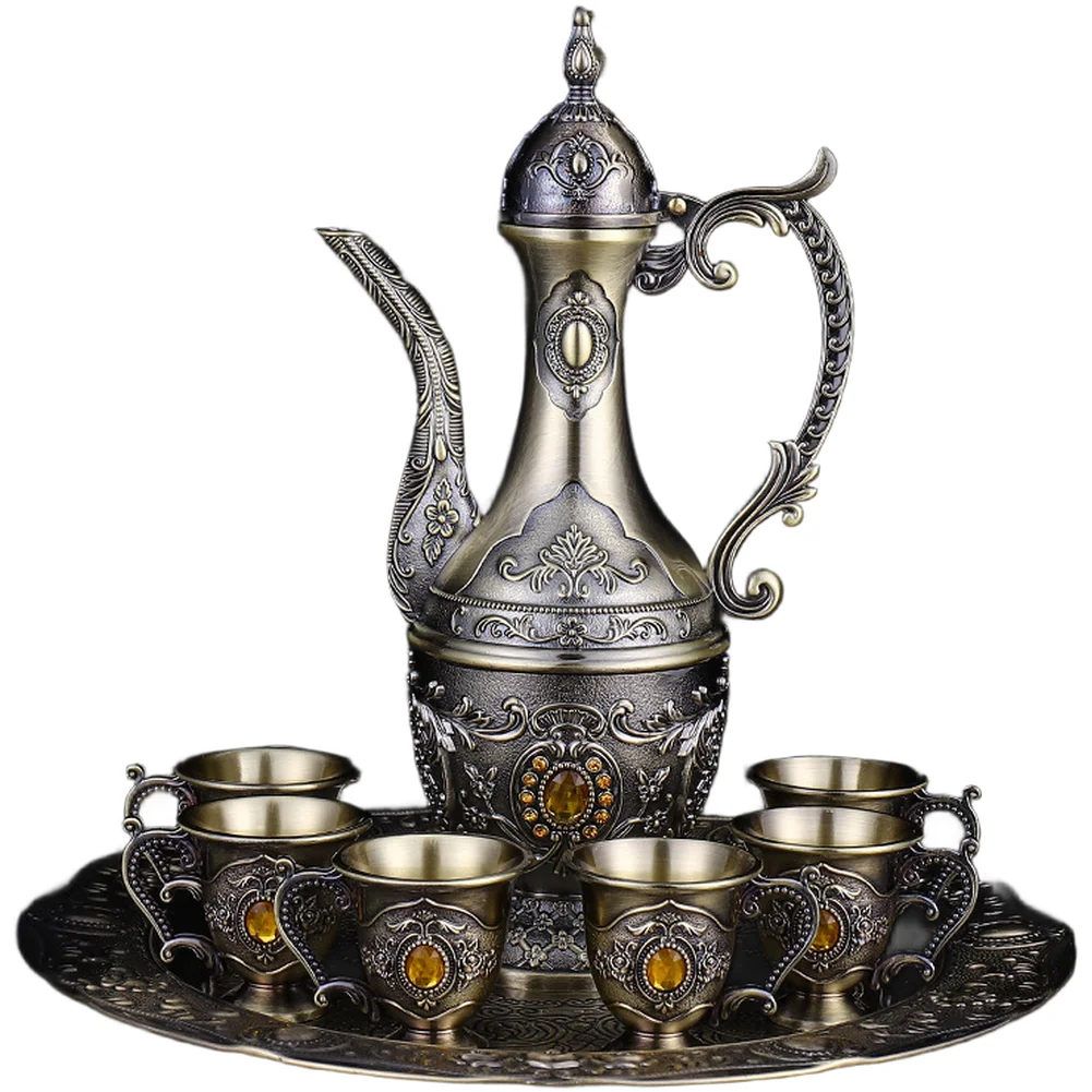 Household Party Barware Antique Bronze Wine Set For Household Parties Classic Aesthetic Design Long-lasting Construction