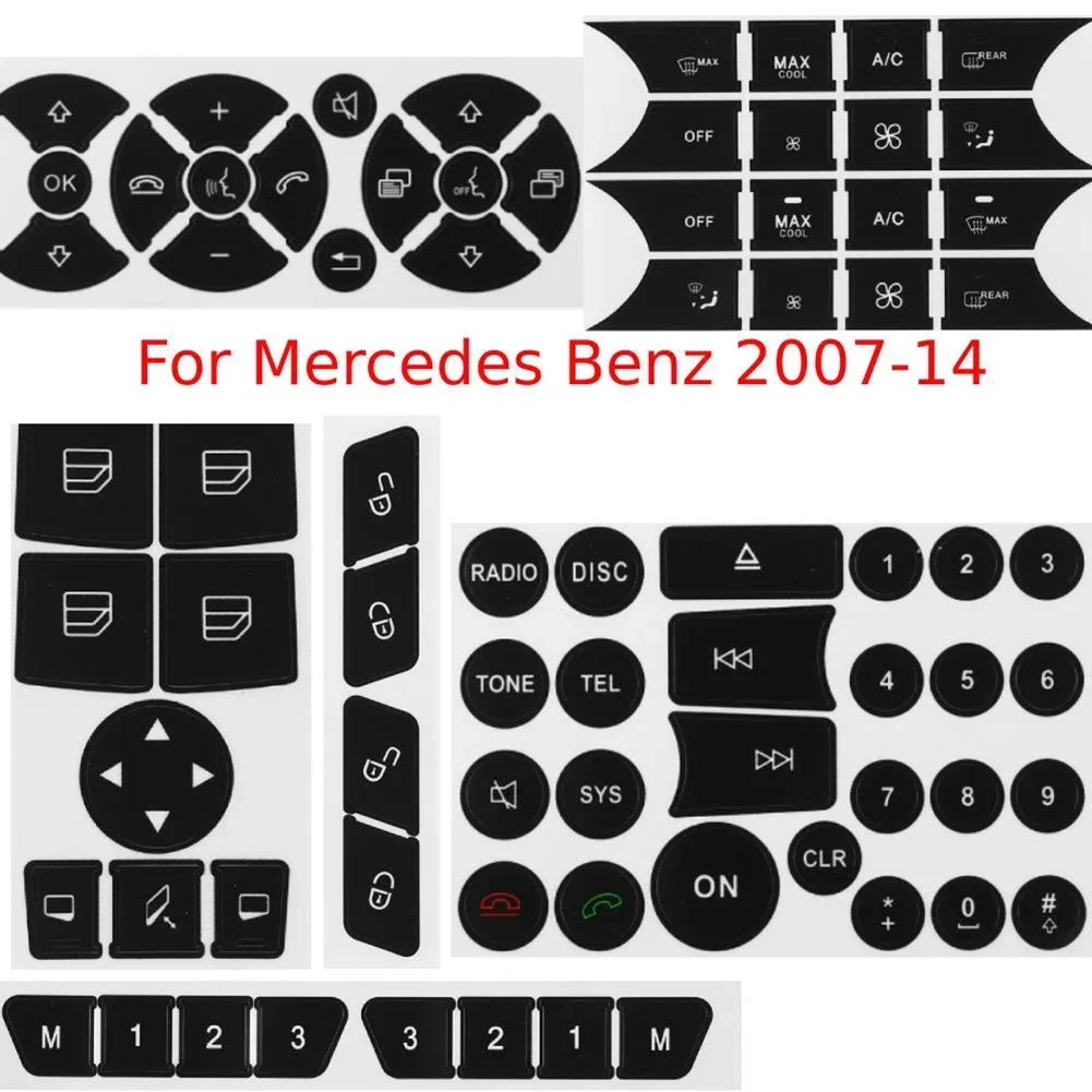 

Car AC Climate Control Button Repair Decals For Mercedes 2007-2014 Steering Wheel AC Windo Button Decals Sticker
