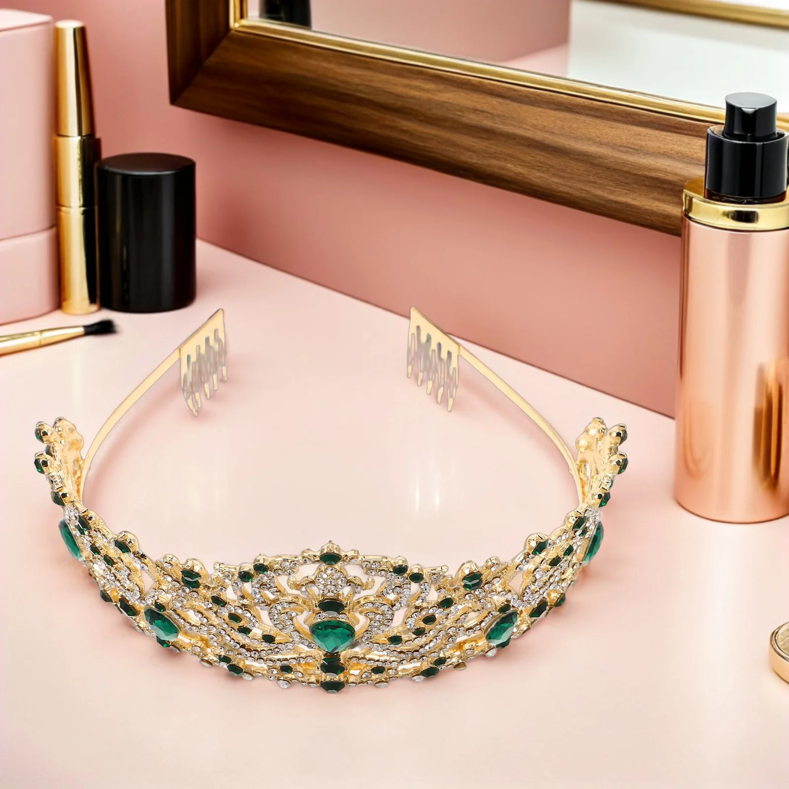 Crystal Bridal Crown Rhinestone Headpiece Baroque Wedding Tiaras for Bride Queen Tiaras Women Bridal Hair Accessory