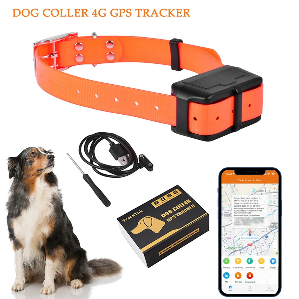 

CY09A Portable Pet GPS Tracker 4000mAh 4G Hunting Dog GPS Tracker with Remote Buzzer Outdoor Dogs Neck Collar Security Geo-Fence