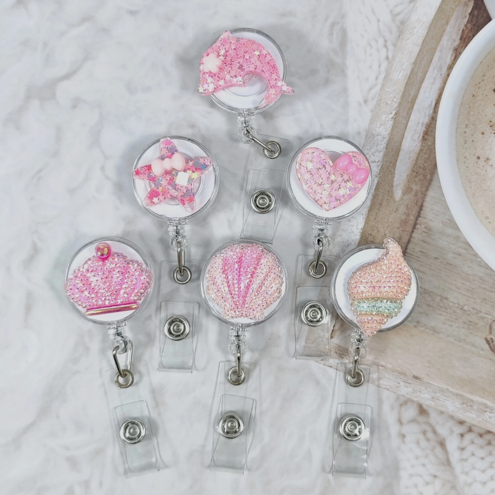 The New Shiny Resin Series Name Tag Lanyard Clip Clip Is Easy To Pull