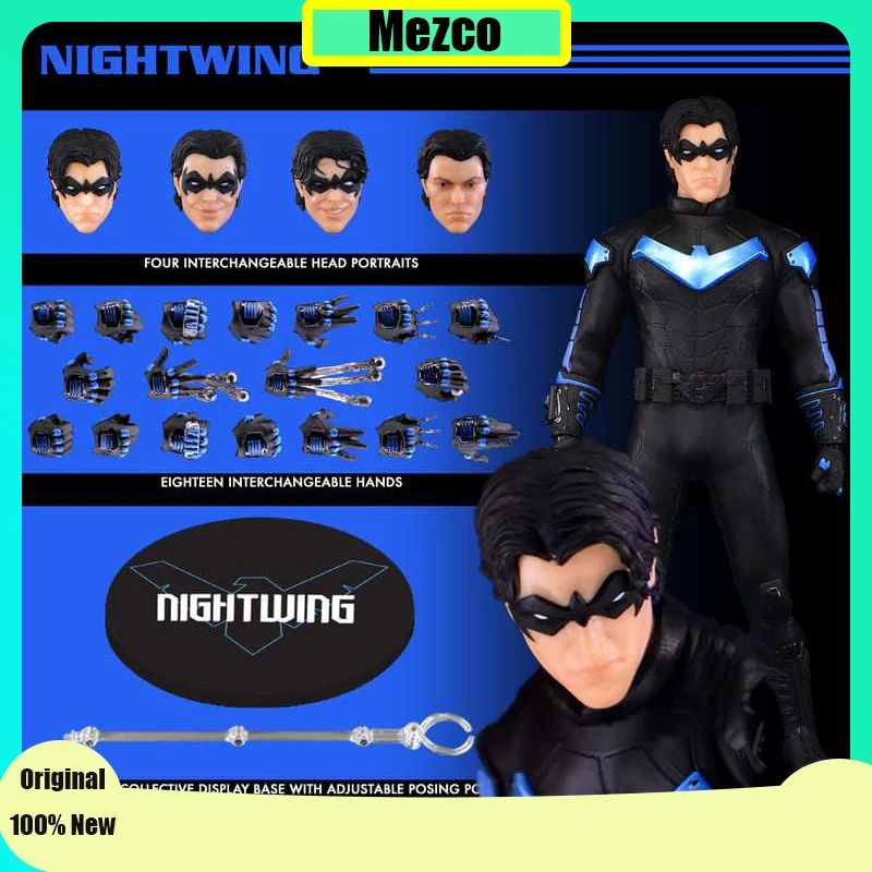 Original Mezco ONE:12 Nightwing Batman Hush Ver. Action Figure Statue Model Collectible Toy Gift Desktop Decoration Figurine