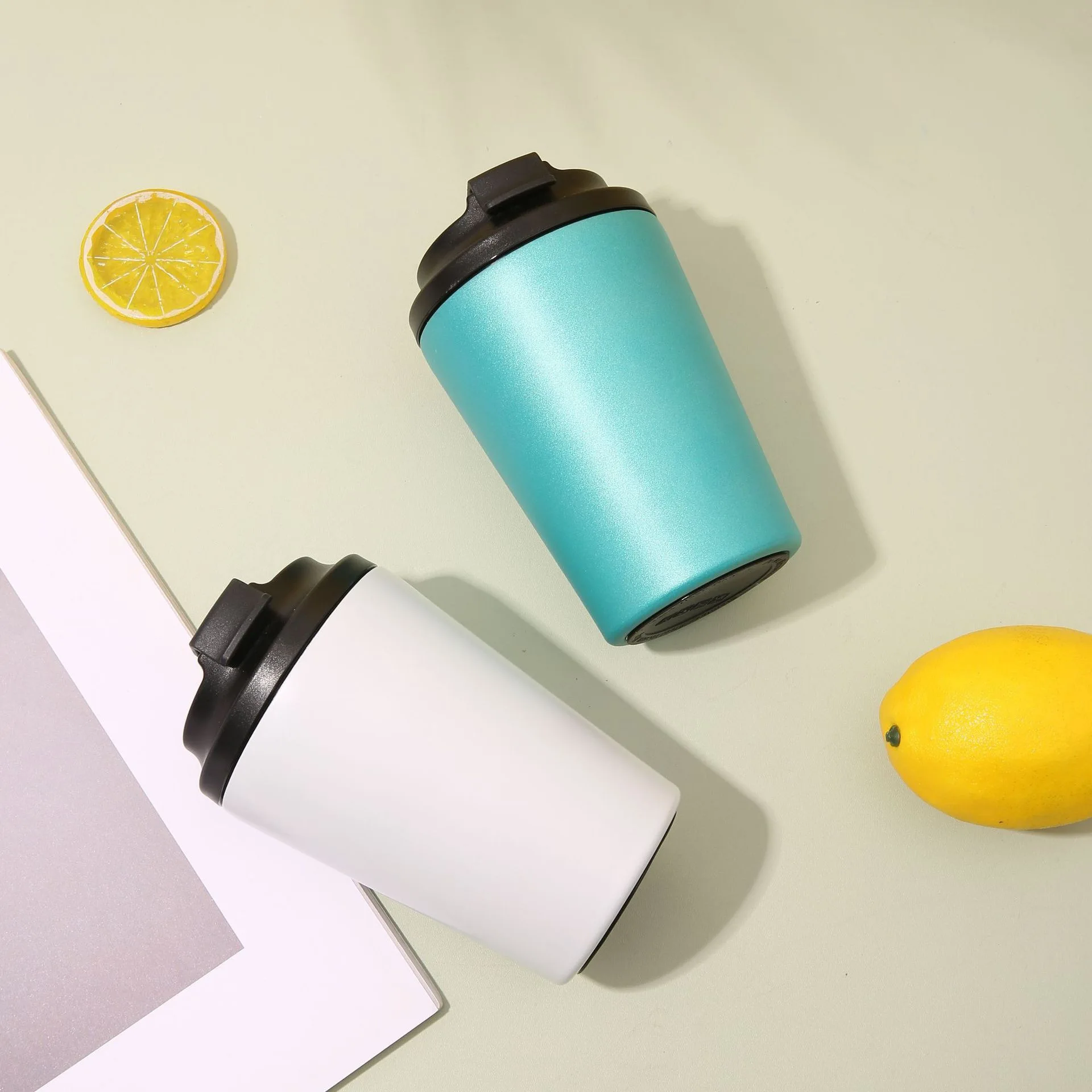 304 Stainless Steel Thermos Cup Ins Wind with Scale Mini Coffee Cup High-looking Portable Car Water Cup Water Bottle