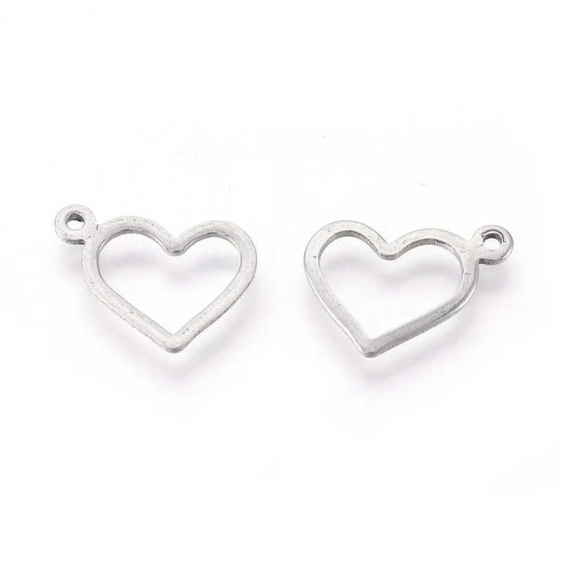 10-20PCS Heart And Star Shape Open Charms 304 Stainless Steel For Jewelry Bracelet Earrings Making