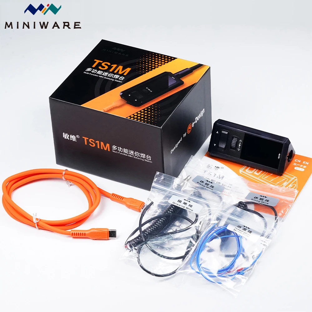 MINIWARE TS1M Mini Station de soudage PD3.1 12V-28V 200W Max Compatible avec T245/T210/T115 poignée outil de réparation de soudage