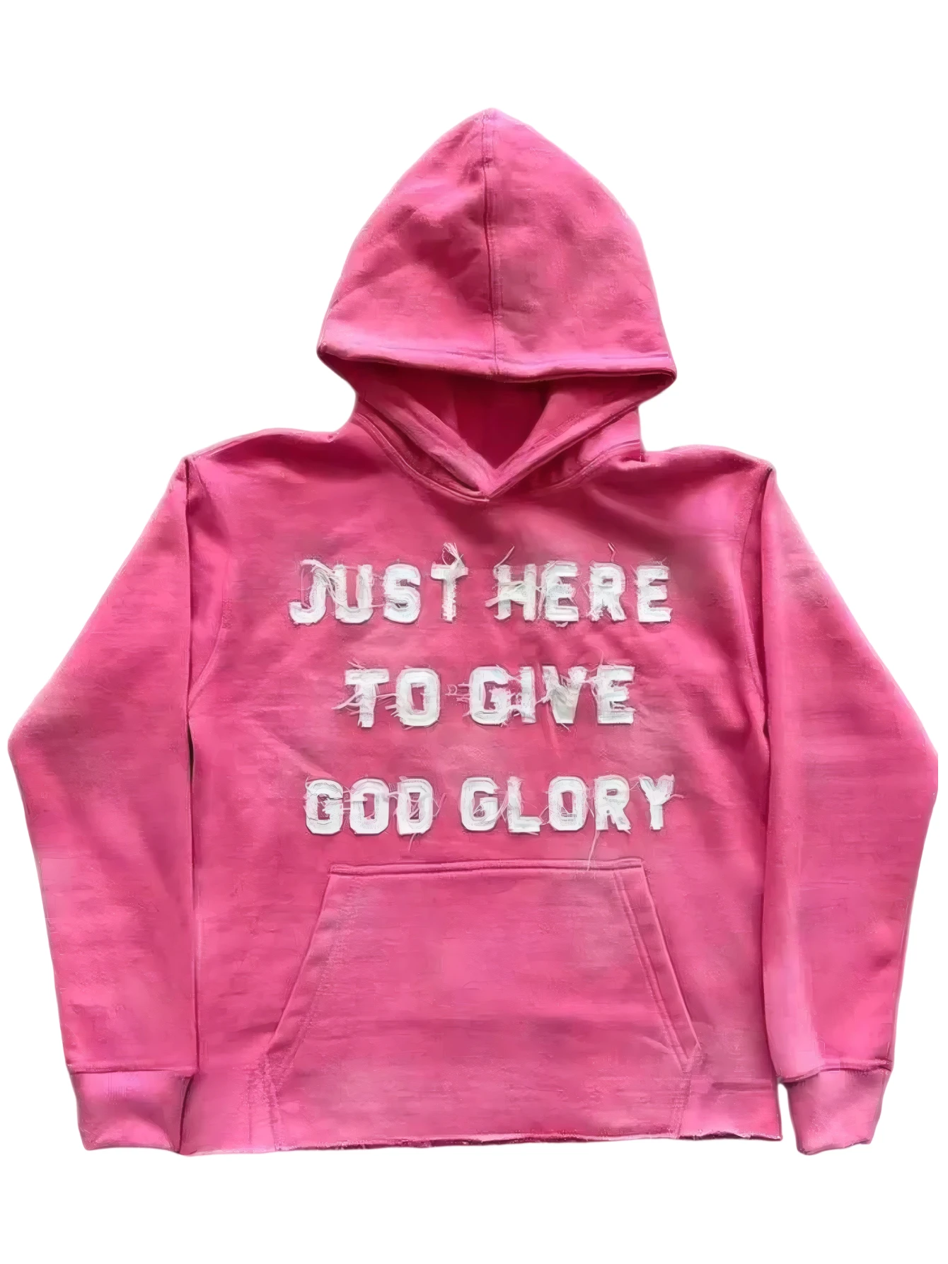 سترة بغطاء للرأس زرقاء للرجال سترة خريفية كبيرة الحجم مطرزة بحروف فقط هنا لإعطاء GOD GLORY Street الهيب هوب للجنسين #1