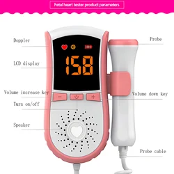 Portable Fetal Doppler Baby Monitor Fetal Heart Rate Monitor For Pregnant Women Home Monitor Care
