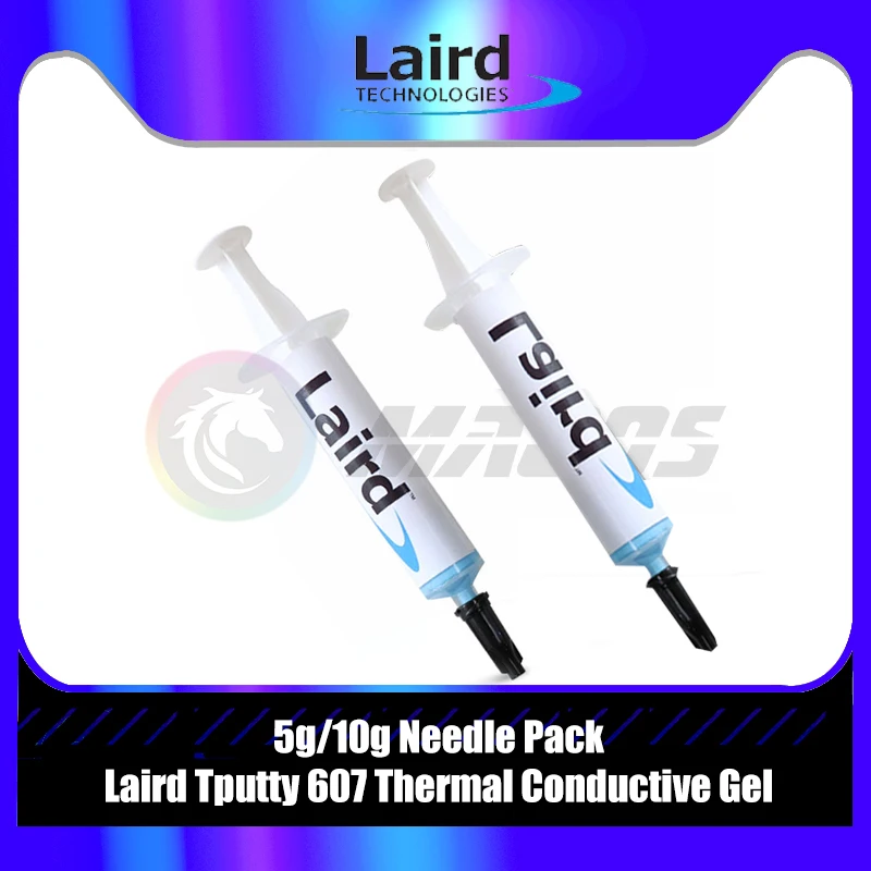 جل Laird Tputty 607 موصل حراري، عبوة إبرة 5/10 جرام، شحم سيليكون سائل لإمداد طاقة ذاكرة الفيديو للكمبيوتر المحمول