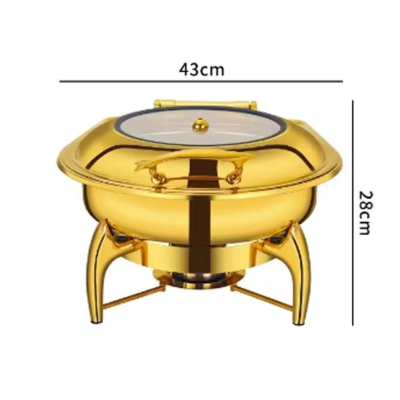 Restaurant Deluxe Buffet Hot Pot Japanese BBQ Food Warmer Round Hot Pot