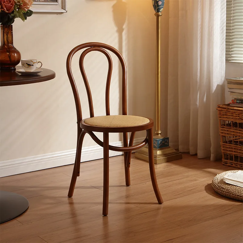 

American Vintage Solid Wood Antique Stable Dining Chair High Backrest Home Furniture for Hotel Restaurant Use