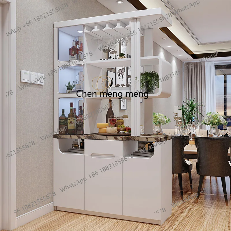 

Simple, modern and fashionable partition, living room, paint, foyer, cabinet, room, entrance, decorative wine cabinet