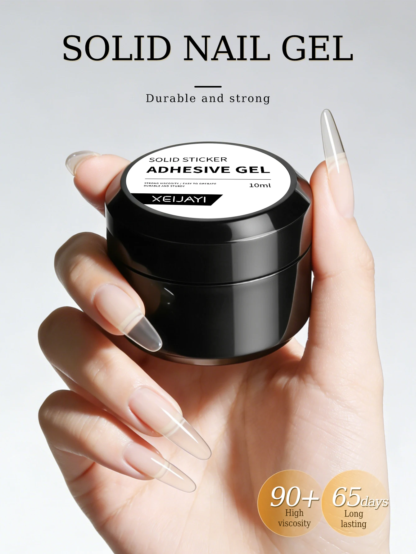 Picture 3: 1Pcs 10ml Solid Nail Patch Gel, Solid Sticker Nail Patch Adhesive, Super Adhesive UV Gel for Nail Art Quick-Dry Strong Adhesion
