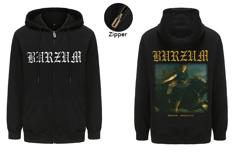 Burzum Heavy Mental Band bedruckte Hoodies Herren Langarm Hoody Tops Musik Grafik Harajuku Streetwear Pullover Kapuzen kleidung