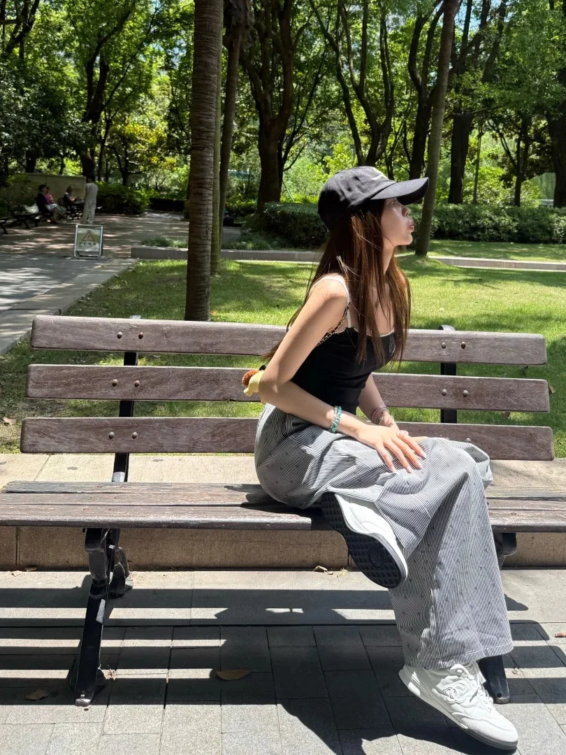 سروال نسائي موحد شتوي صوف مستقيم الأرجل مبطن بالصوف صالة قطيفة مريحة مطوية الحد الأدنى ملابس شارع فنية مريحة #2