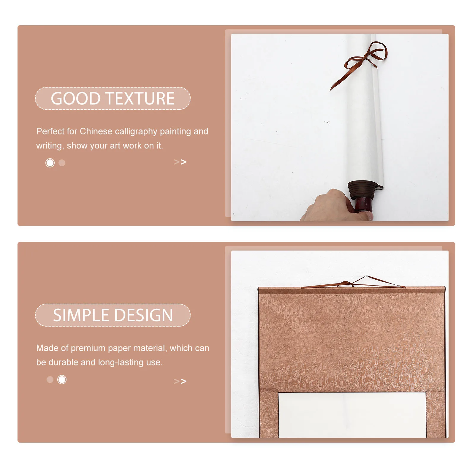 2 قطعة ورق الخط المحمول متعدد الوظائف التمرير الفارغ لممارسة الفن ديكور مكتب المنزل ورقة التمرير الفارغة