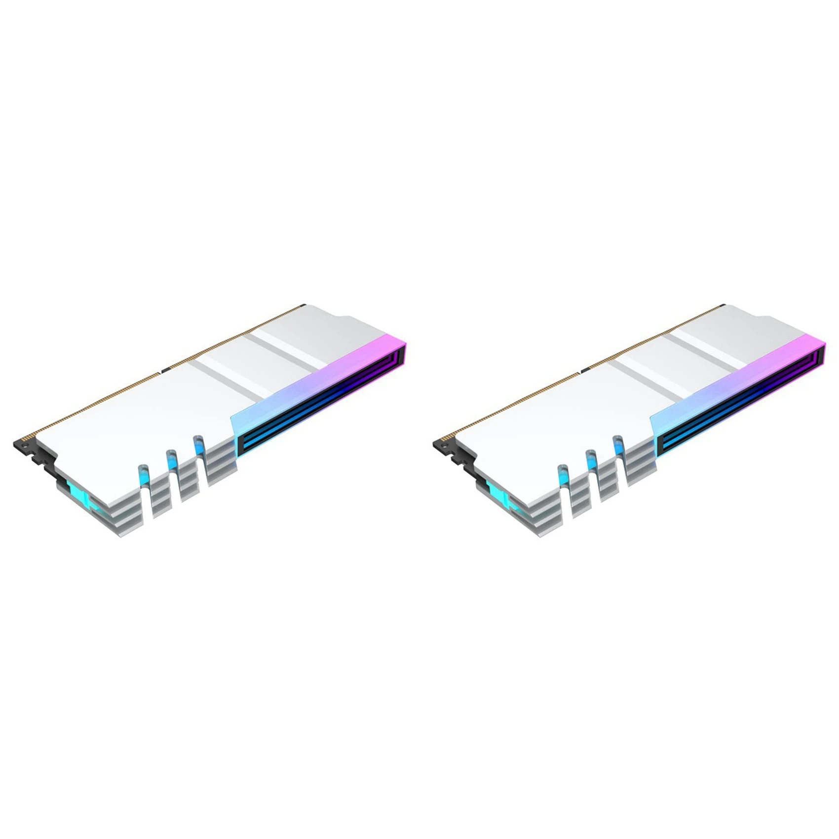 

2X Computer DDR4 DDR5 5V ARGB Sync Memory Radiator PC RGB Colorful RAM Heatsink Cooler Cooling Shim Armor Silver White