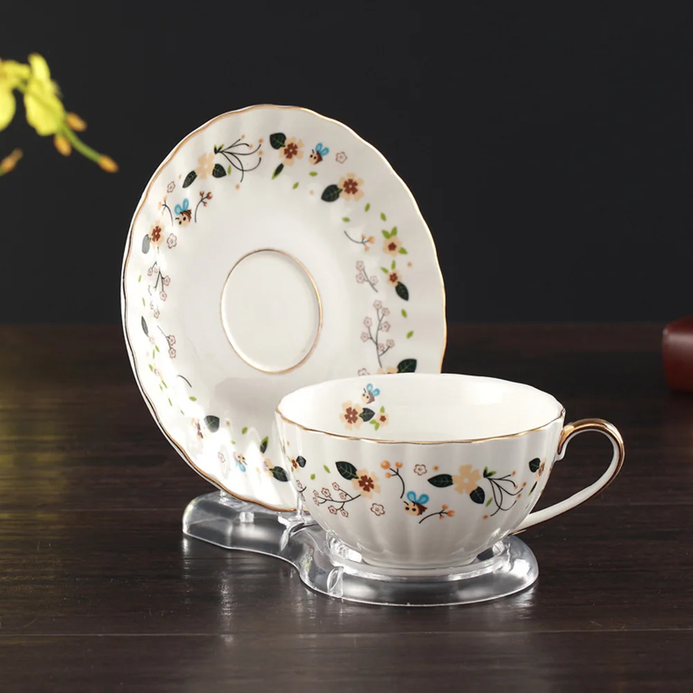 

Clear Tray Holder Display Plate Showing Rack Saucer Desktop Acrylic Stand For Photo Art Bowl Card Small Space Easel