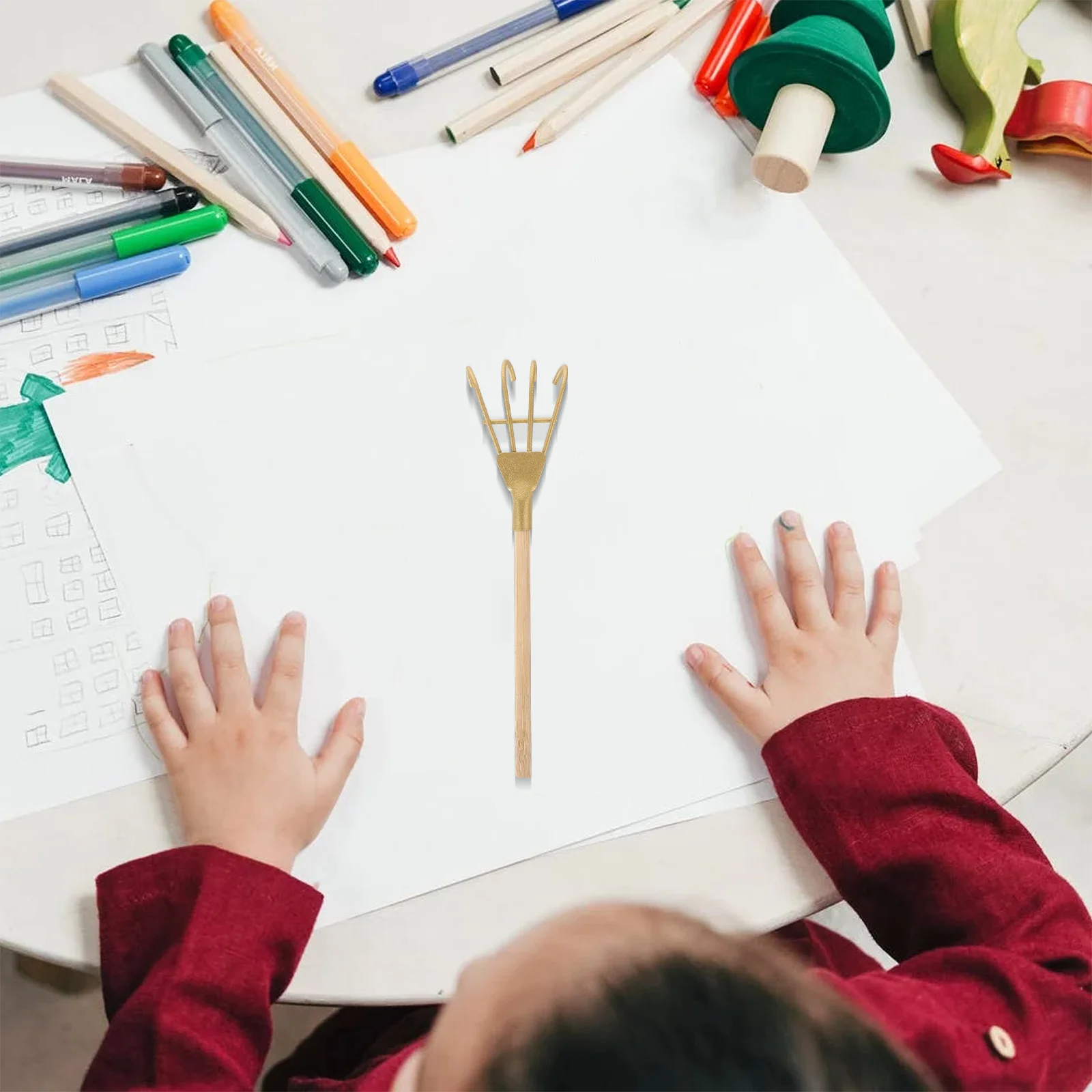 Decorazioni Mini rastrello per bambini e artigianato per bambini Ferro Micro Paesaggio Piccolo