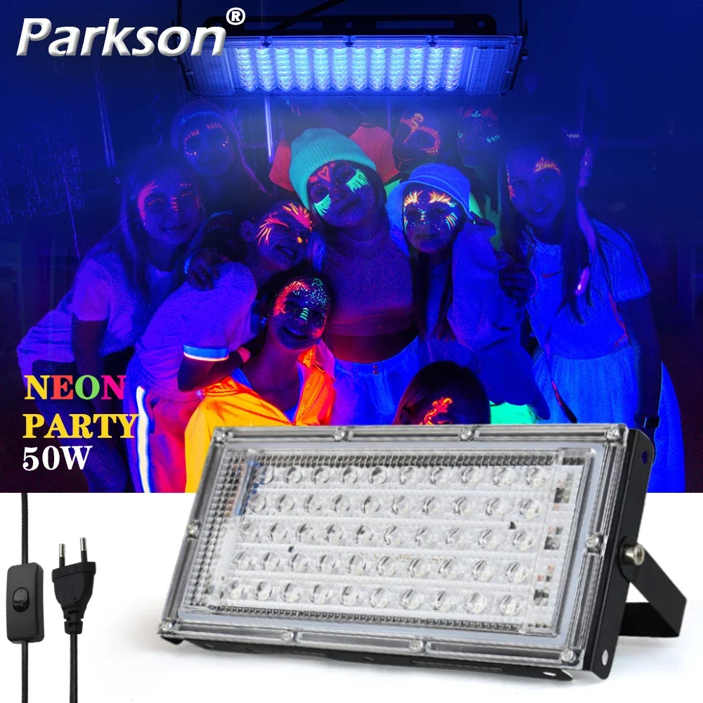 395nm UV LED Stage Blacklight Ultrafioletowe światło efektowe 50W 220V Flood Ultravilet Lampa fluorescencyjna Party Stage Light Neon Bar