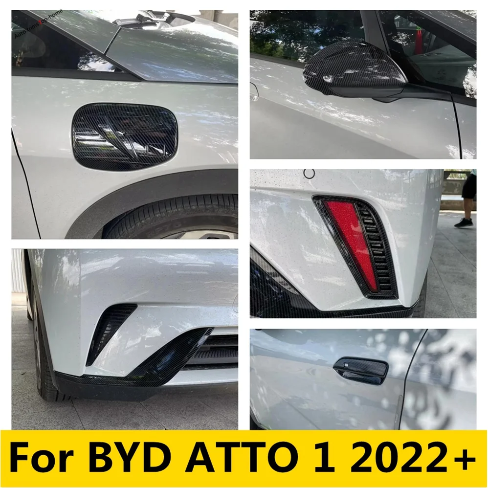 

ABS Carbon Fiber Charging Port Foglights Rear Bumper Door Handle Decor Frame Cover Trim For BYD ATTO 1 2022 - 2024 Accessories