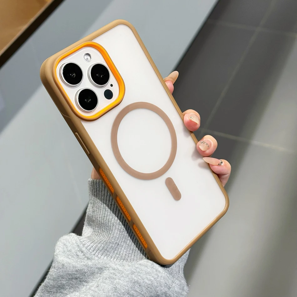 Чехол Magsafe для iPhone 16, 15, 14 Pro Max Plus 13, 12, 11, чехлы с магнитной беспроводной зарядкой, матовый жесткий чехол с рассеиванием тепла