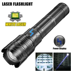 100W Strong Light Flashlight Laser Torch T6 LED Strong Powerful Flashlight Type-C Rechargeable Home Outdoor High Power Zoom Torc