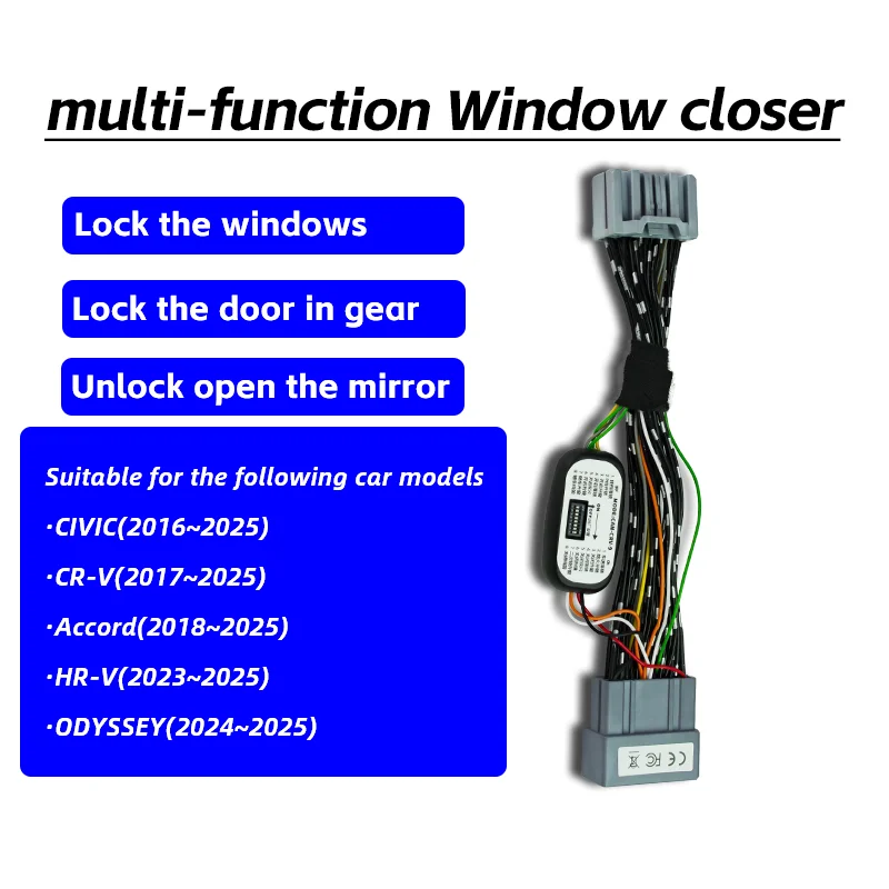 For left-hand drive (LHD) cars.Civic, Accord, Odyssey, CR-V Automatic Window Closing Module
