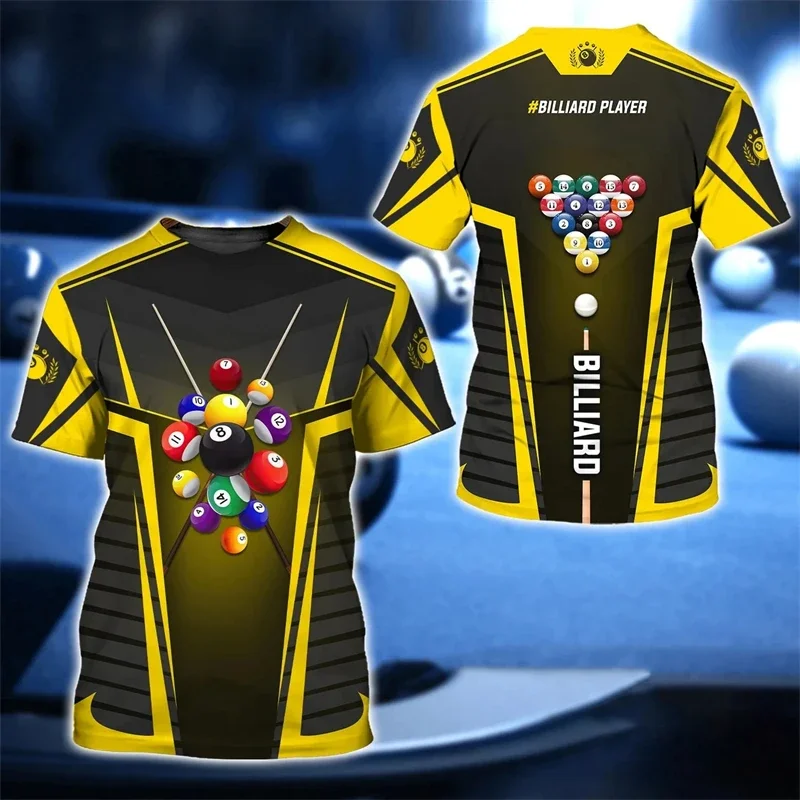 Funny Billiards Snooker Sport 3D Printed T Shirt For Men Clothes Harajuku Fashion Boy Jersey Kids Streetwear Casual Women Tees