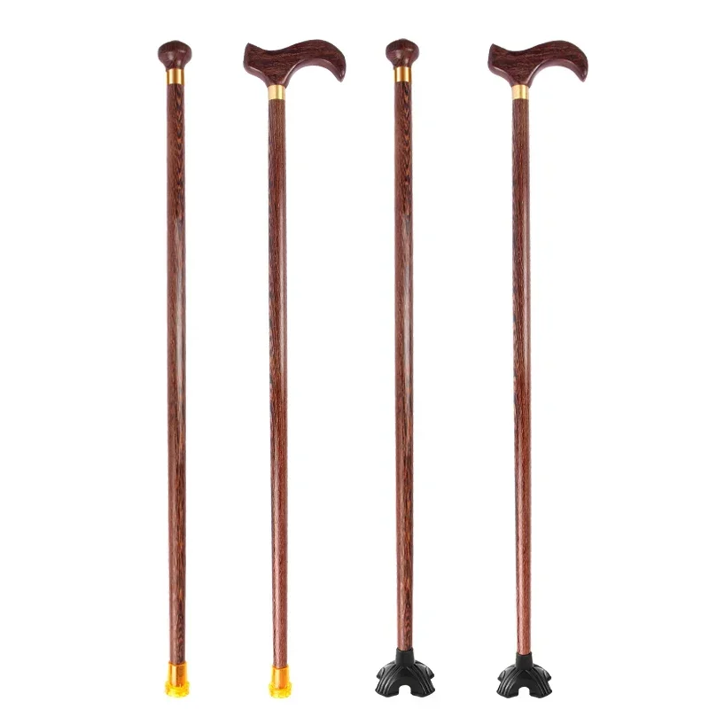 Four-legged non-slip light crutches, the elderly cane crutches wooden chicken wings