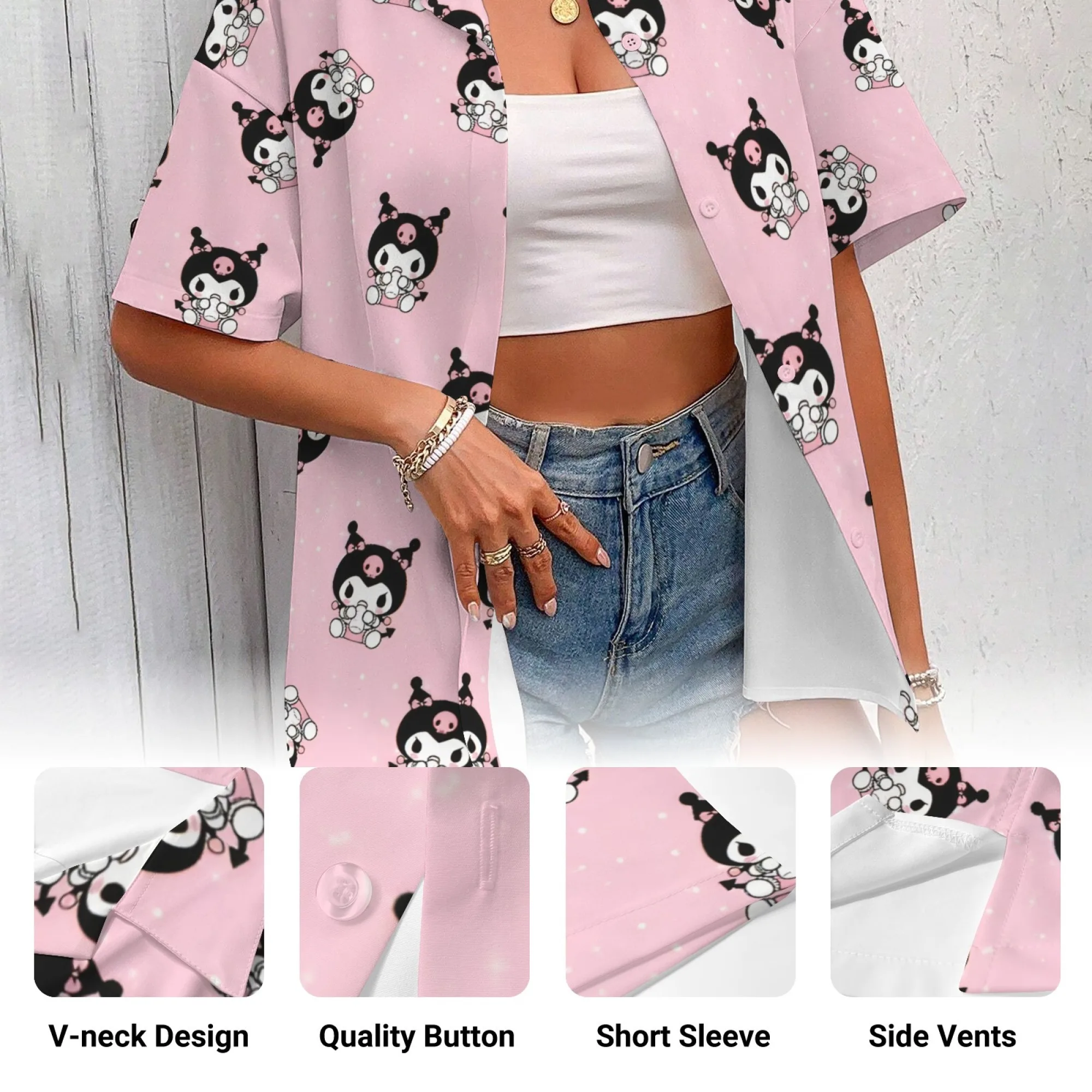 Kuromi Shirt Frau Günstiges Kuromi Shirt Langarm Unisex Y2k Kleidung T-Shirts für Frauen Koreanische Bewertungen Viele Mädchen Kleidung Top N