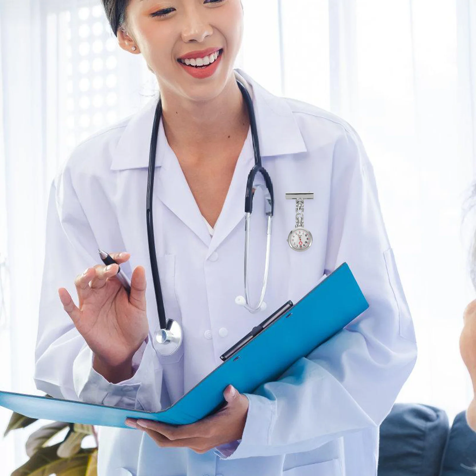 

Medical Pocket Watch For Nurses Doctors White Retro Nurse Watch Brooch Portable Hanging Timepiece Nurse Gift Idea