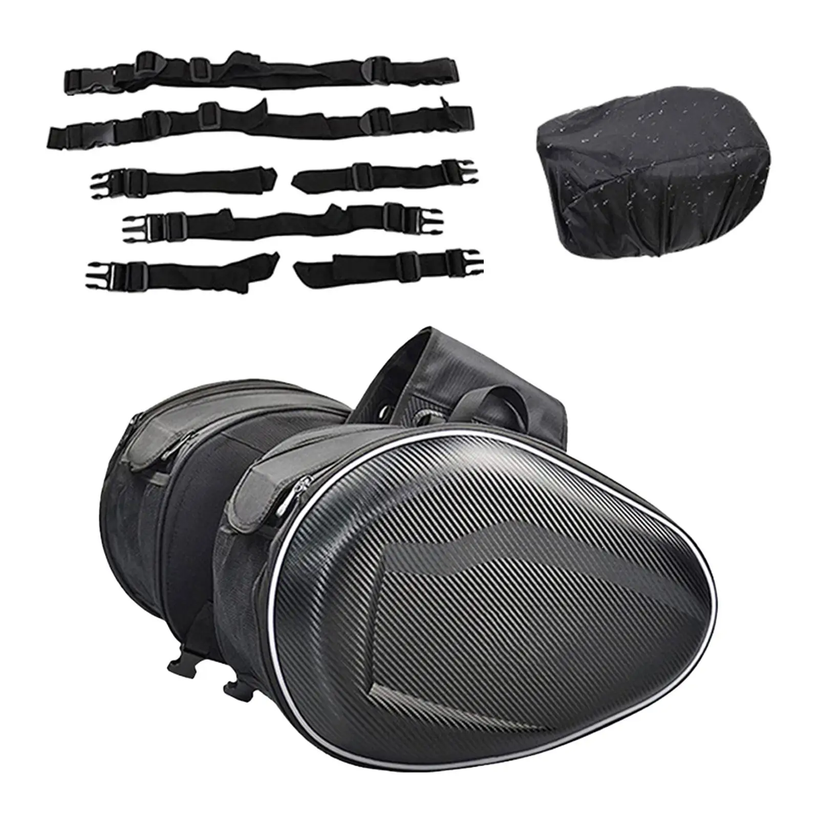 

Motorcycles Saddle Bags Universal Zipper Closure Double Strap Studded Tool Bag Panniers Motorcycle Accessories Easy to Install