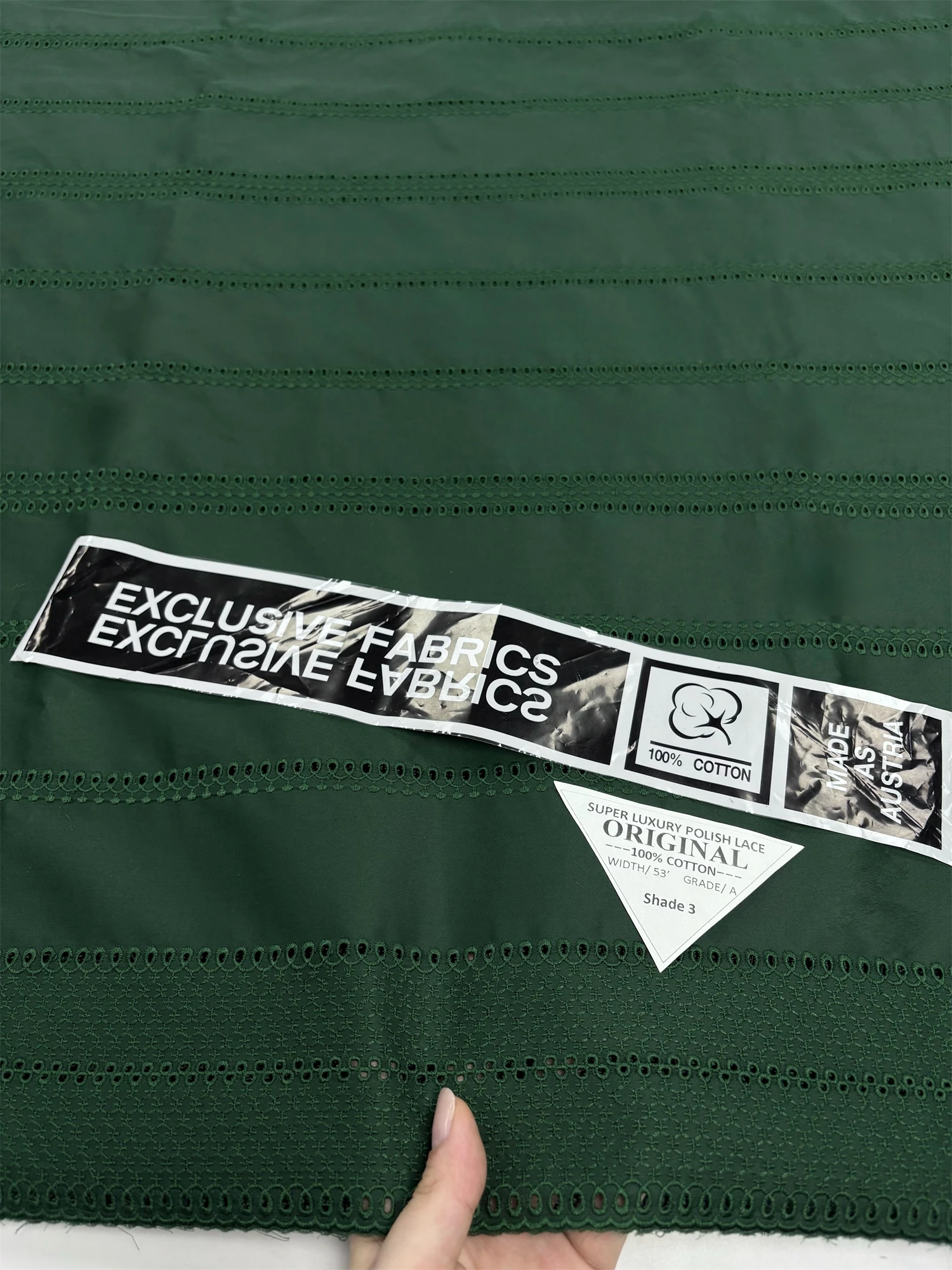 

Green Nigerian Polish Cotton Lace Fabric 5Yards 2026 High Quality African Swiss Cotton Lace Fabric for Sewing Wedding Man Suits